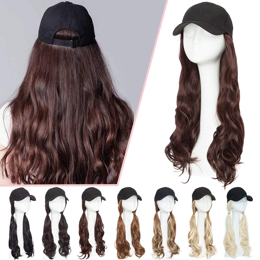 Synthetic Baseball Cap Hair Extensions For Women