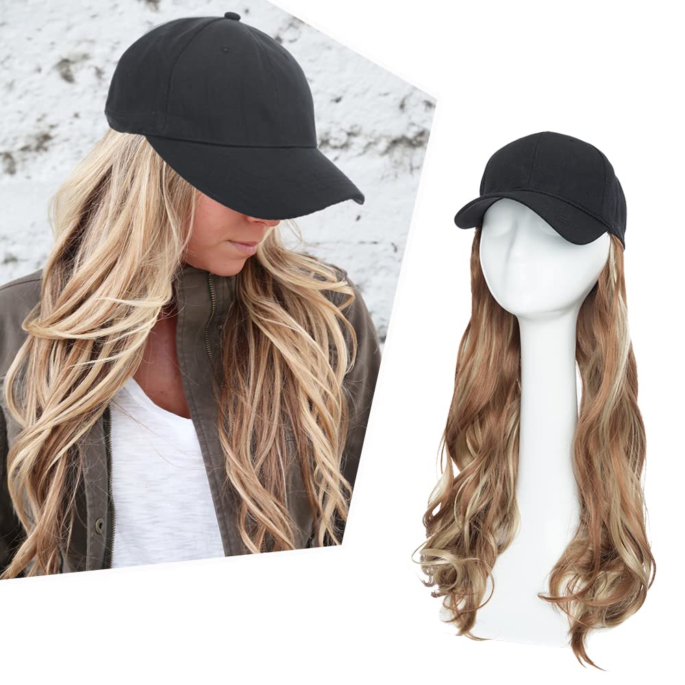 Synthetic Baseball Cap Hair Extensions For Women