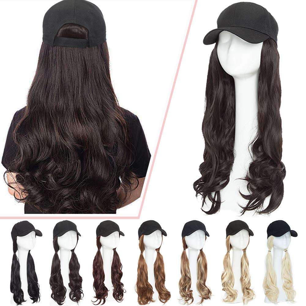 Synthetic Baseball Cap Hair Extensions For Women