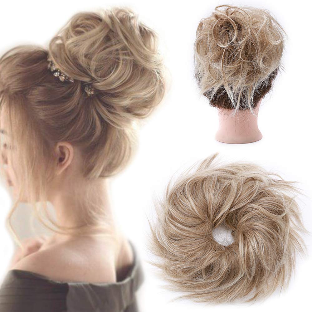 Synthetic Fluffy Scrunchy Chignon with Elastic Rubber Band For Women