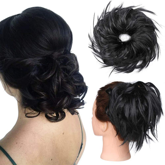 Synthetic Fluffy Scrunchy Chignon with Elastic Rubber Band For Women