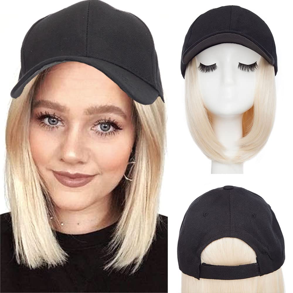 Synthetic Hat with Hair Attached For Women